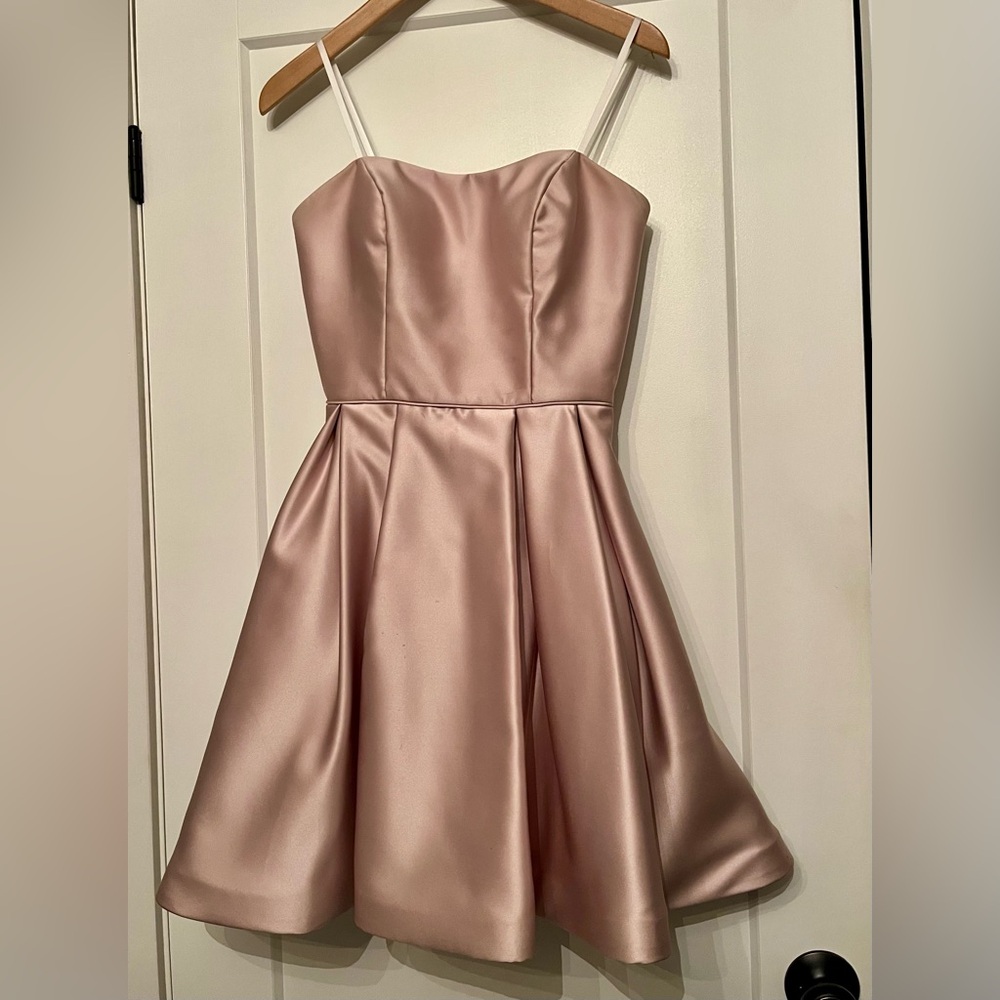 Betsy & Adam Pink Satin Dress